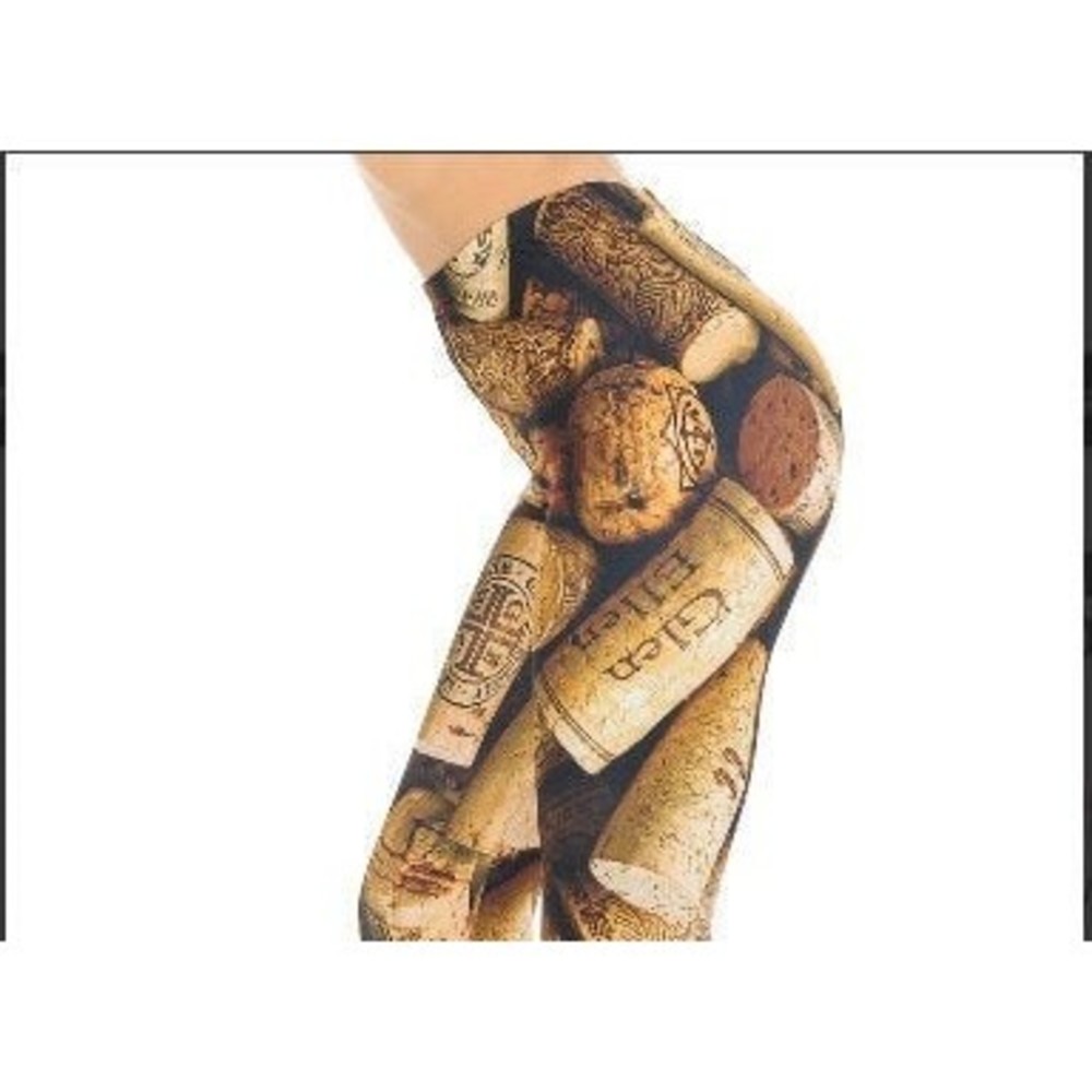 X-Plus Creamy‎ Soft Wine Cork Women Leggings Full Length Spandex Leggings